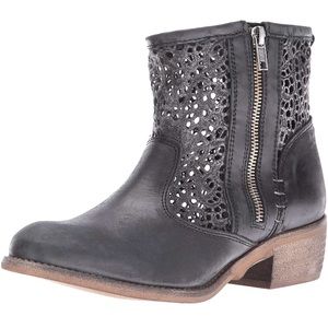 Musse and Cloud Black Leather and Lace Boho Boot